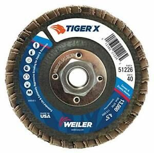 Weiler 51226 Tiger X Flap Disc Ceramic and Zirconia Alumina Flat Phenolic Bac...