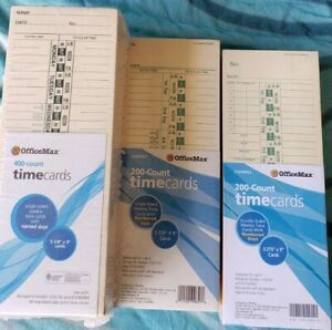 Time Cards 400 200 200 Count Acroprint Models 125/150 &amp; ES700/900 Standard time