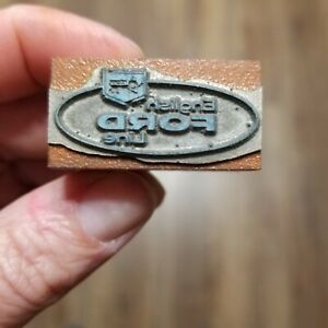 Vintage Printing Letterpress Printers Block ENGLISH FORD LINE