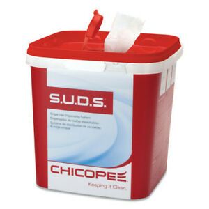 CHICOPEE 0727 S.U.D.S Bucket with Lid, 7.5 x 7.5 x 8, Red/White, PK6