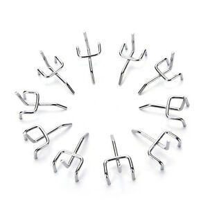 10pc Metal Peg Board Pegboard Hooks Garage Work Shop Storage Display Steel  WN