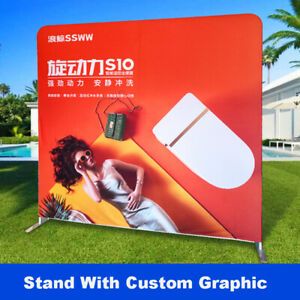 10ft Tension Fabric Back Wall Pop Up Stand Sign Trade Show Display Booth Expo