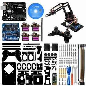 LAFVIN 4DOF Acrylic Robot Mechanical Arm Claw Kit Compatible with Arduino... New