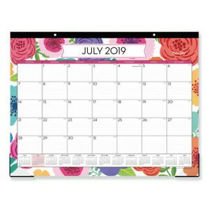 BLUE SKY 100157 Mahalo Academic Year Desk Pad, 22 x 17, Tropical, 2019-2020