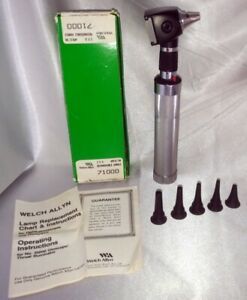WELCH ALLYN No. 20000 Otoscope Throat Illuminator w/ Speculums, C-Cell Handle