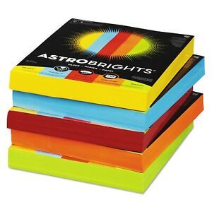 Astrobrights Colored Cardstock 8.5 x 11 65 lb176 gsm, 5 Color Mixed Ream Carton