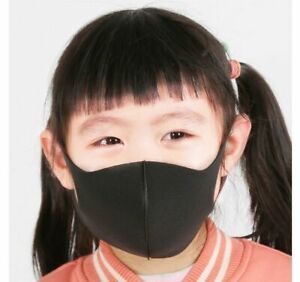 Washable Stretchable Waterproof Spandex Face Mask Reusable for Kids- BLACK