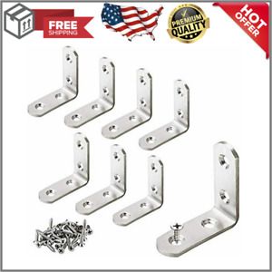 8 PCS L Bracket Heavy Duty Stainless Steel Right Angle 50 X 20mm Shaped Corner