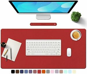 NEW TOWWI Red PU Leather DESK PAD, BLOTTER, WRITING MAT w Suede Base 36&#034; x 17&#034;