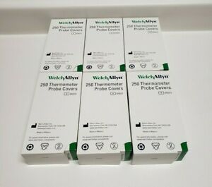 6 Boxes of Welch Allyn 250 Thermometer Probe Covers 05031 901010 Thermometry