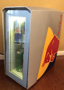 RARE: Red Bull Baby Cooler LED Mini Fridge Table Counter Top Cooler Works Great!