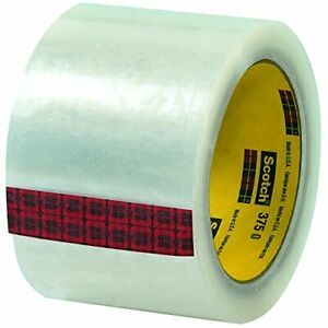 3M 375 Carton Sealing Tape 3.1 Mil 3&#034; x 55 yds Clear 6/Case 3M Stock# 7000001198