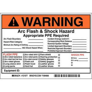 BRADY 121077 Permanent Adhesive Lbl,5inx7in,Vinyl,PK5