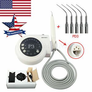 Dental Piezo Ultrasonic Scaler DTE SK Handpiece Satelec Tip &amp; 5PC Extra tips PD3