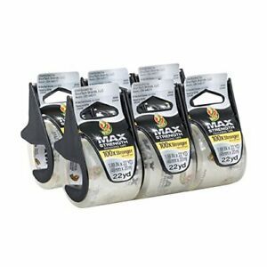 Duck MAX Strength Packing Tape With Dispenser, Clear, 6 pk, 1.88&#034; x 22 yd., New