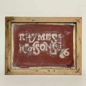 Vintage Wood Frame Screen Printing Screen, 16.5” x 12.5” Rhymes With Reasons 76