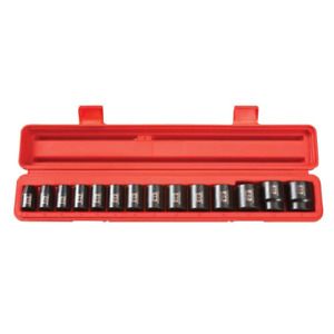 1/2 in. Drive 11-32 mm 6-Point Shallow Impact Socket Set (14-Piece)