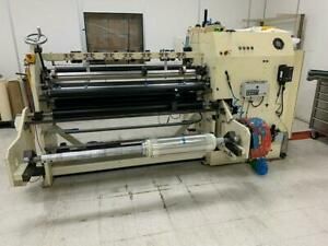 62&#034; DEACRO MODEL DA-650 DUPLEX CENTER-WIND SLITTER REWINDER 24&#034; DIAMETER REWIND
