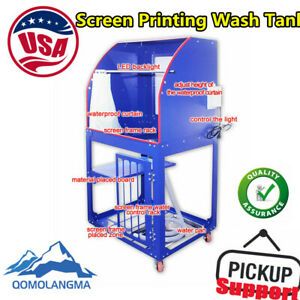 US Screen Printing Wash Tank Vertical Rinse Sink Washout Booth with Backlight
