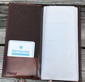 Vintage Samsonite Business Card Holder Organizer 54-Card slots Camel leather