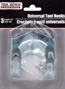 3 Count Universal Tool Hooks New Workshop Or Garage Metal Hooks By Tool Bench