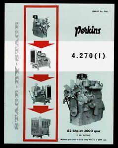 Original 1962 Perkins 4.270(I) Industrial Diesel Engine Sales Brochure
