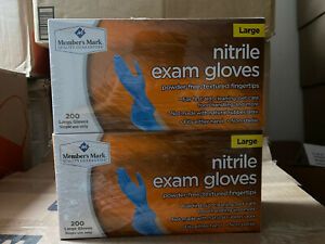 Members Mark nitrile exam Gloves20boxes X200gloves /4000Gloves L