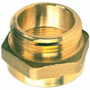 Female x Male Brass Hexagon Adapter, 1 1/2&#034; PCT x 1 1/2&#034; NST, 1/Each 711  - 1