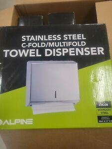 Alpine Stainless Wall Mount C-Fold Holder Multi fold Paper Towel Dispenser