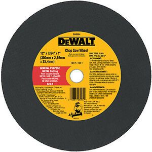 Dewalt DW8004 Cutting Wheel, General Purpose, 12-In. x 7/64-In. x 1-In. -