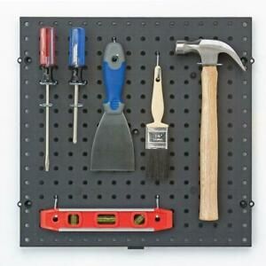 16 in. x 16 in. Interconnecting Plastic Pegboard in Black 50 lbs
