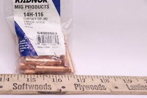 (25-Pk) Radnor Tweco Heavy Duty Contact Tip Copper 0.062&#034; RAD64002662