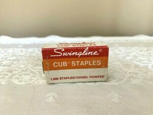 VINTAGE BOX OF 1000 SWINGLINE CUB CHISEL POINTED STAPLES