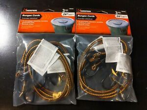 KEEPER 06303 24-inch Bungee Cord w/ Coated Hook 3-Pack
