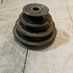 Unbranded Vintage Step Pulley - 4 Groove - All Metal 4&#034; Diameter MAX Worn