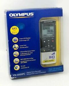 Olympus VN-8100PC Digital Voice Recorder 2GB- 843 Hours Rec Time MP3 and WMA