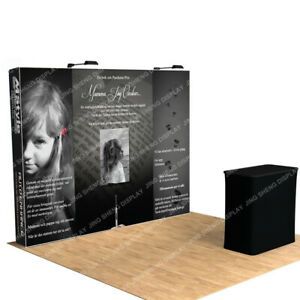 10ft Custom Pop Up Stand Banner Back Wall Trade Show Display Booth Exhibition