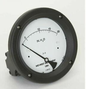 MIDWEST INSTRUMENT 142-SC-00-OO-20H Pressure Gauge,0 to 20 In H2O