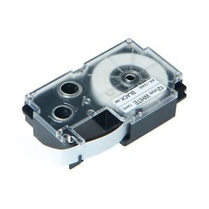 1PK Compatible with Casio XR-12WE Black on White Label Tape for EZ KL-60 12MM