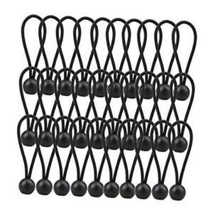 30 Pack Bungee Balls, Black Ball Bungee Heavy Duty Heavyweight 4 Black 4 Inch