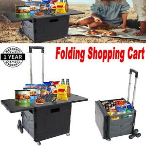 Folding Shopping Cart Portable Handcart With Telescoping Handle &amp;Climbing Wheels
