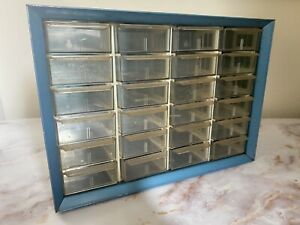 Vintage 24 Drawer Metal Akro-Mills Small Parts Storage Organizer Cabinet Bin #2