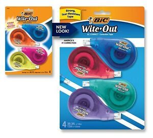 BIC White-Out Brand EZ Correct Correction Tape 4 Pack BIC Wite Out Tape