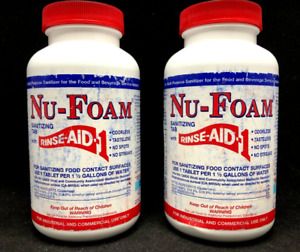 x2 Nu-Foam Nufoam Nu Foam Rinse Aid Sanitizing Tabs 100ct ea (PACK OF 2)