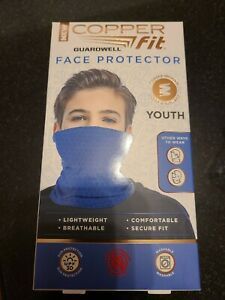 Copper Fit Guardwell Face Protector Youth Mask Blue New