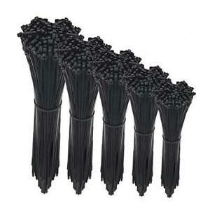 Cable Zip Ties,500 Packs Self-Locking 4+6+8+10+12-Inch Width 0.16inch Black