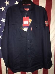 Portwest BizFlame 88/12 Flame Resistant Button Down Long Sleeve Shirt FR89, Navy