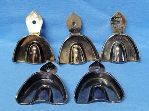 Set of 5 Dentsply Caulk Rim-Lock Metal Impression Trays, Upper 13.