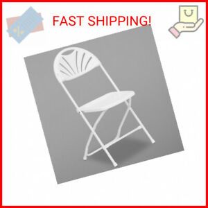 Flash Furniture LE-L-4-WHITE-GG Hercules Series White Plastic Fan Back Folding C