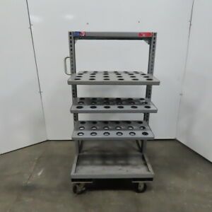 STOR-LOC 108 Slot CAT40 Tool Holder Storage Cart 6 Adjustable Shelves W/Casters